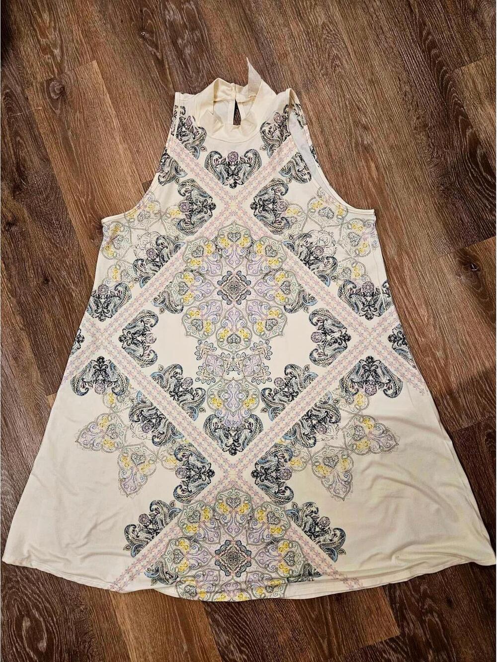 Blu Pepper Sleeveless Floral Print Tunic Dress Size M